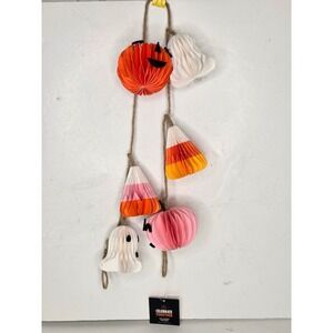 Celebrate Together Pastel Halloween Garland Honeycomb Paper Ghost Pumpkin NWT